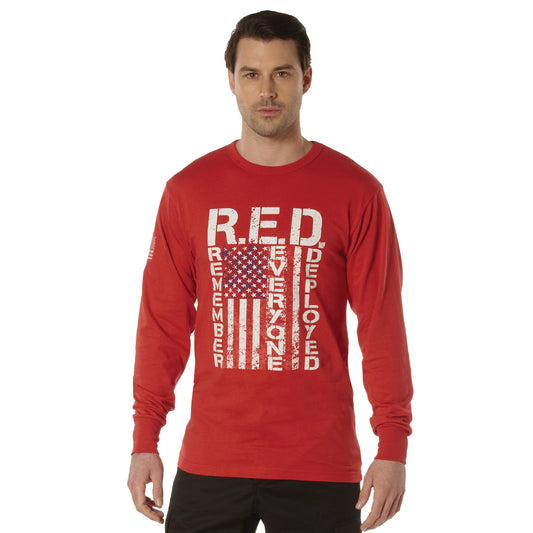 T-Shirt: LONG SLEEVE R.E.D. (Remember Everyone Deployed) Athletic Fit