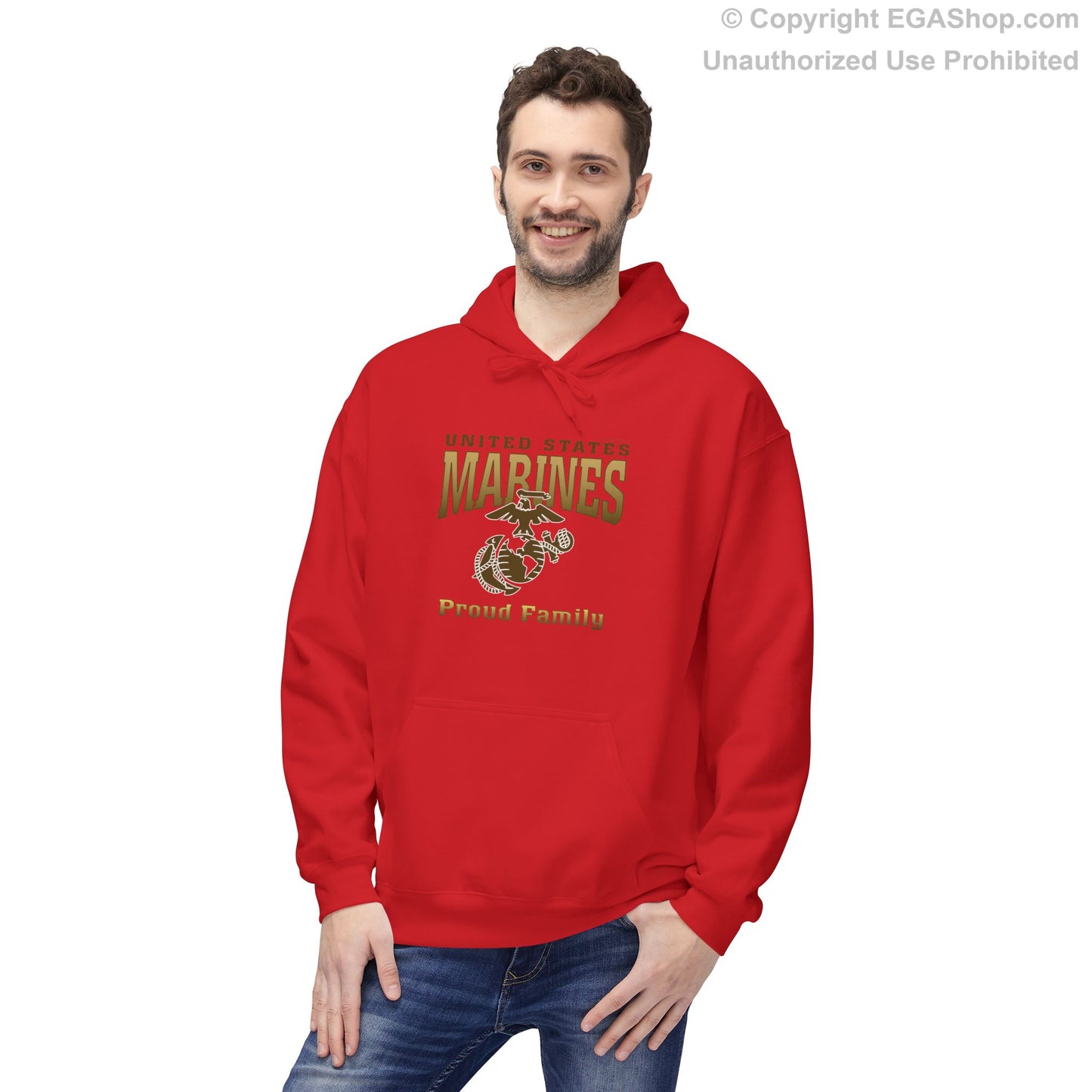 Hoodie Midweight Softstyle: United States Marines Proud Family