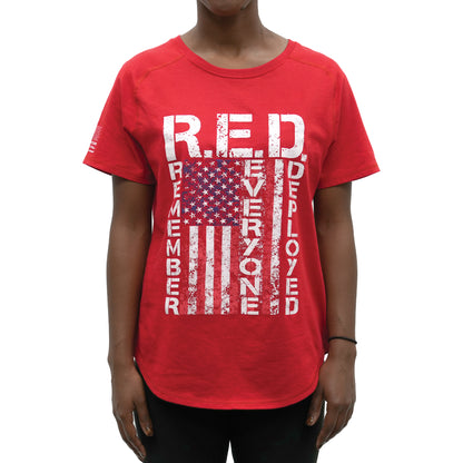 T-Shirt: Womens R.E.D. (Remember Everyone Deployed)