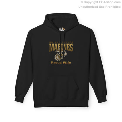 Hoodie Midweight Softstyle: United States Marines Proud Wife