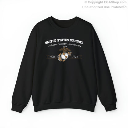 Sweatshirt: Honor, Courage, Commitment (Color Choices)