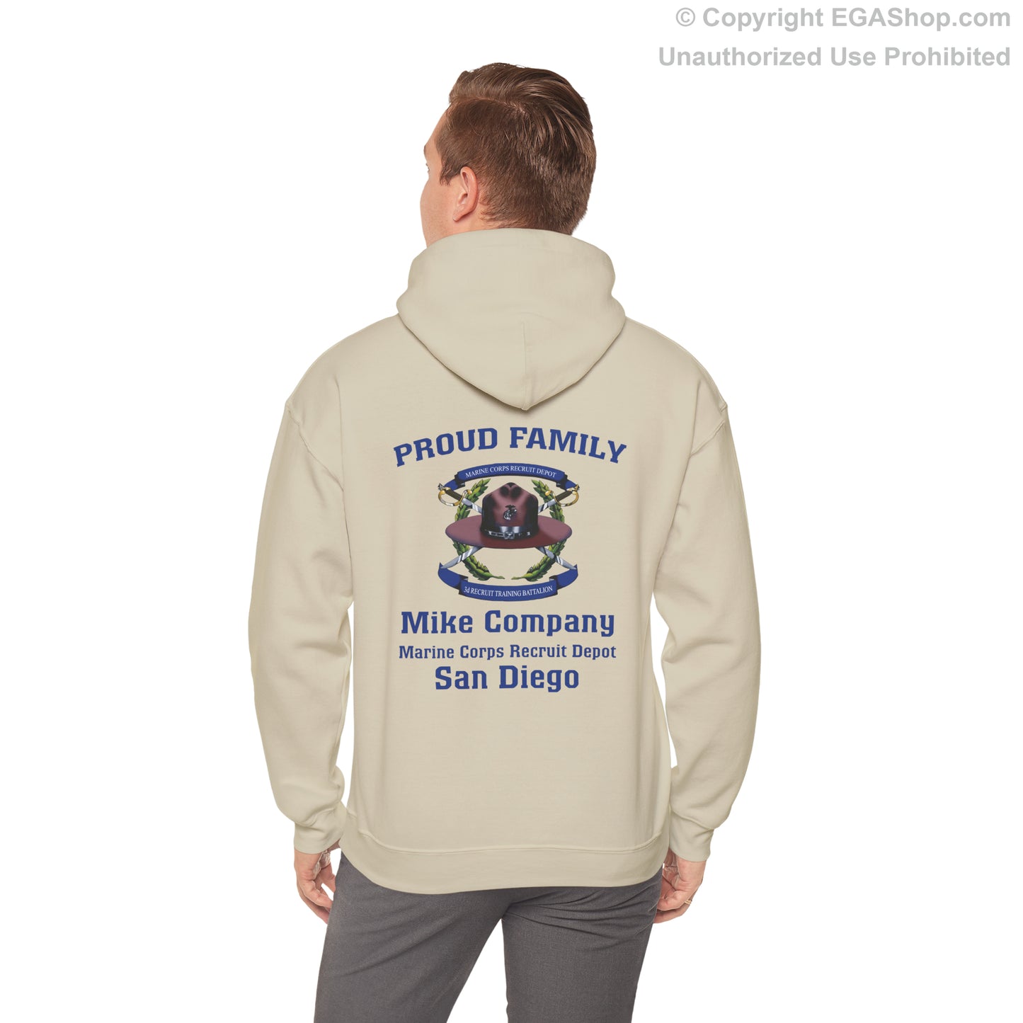 Hoodie: Mike Co. MCRD San Diego (3rd Battalion Crest on BACK)