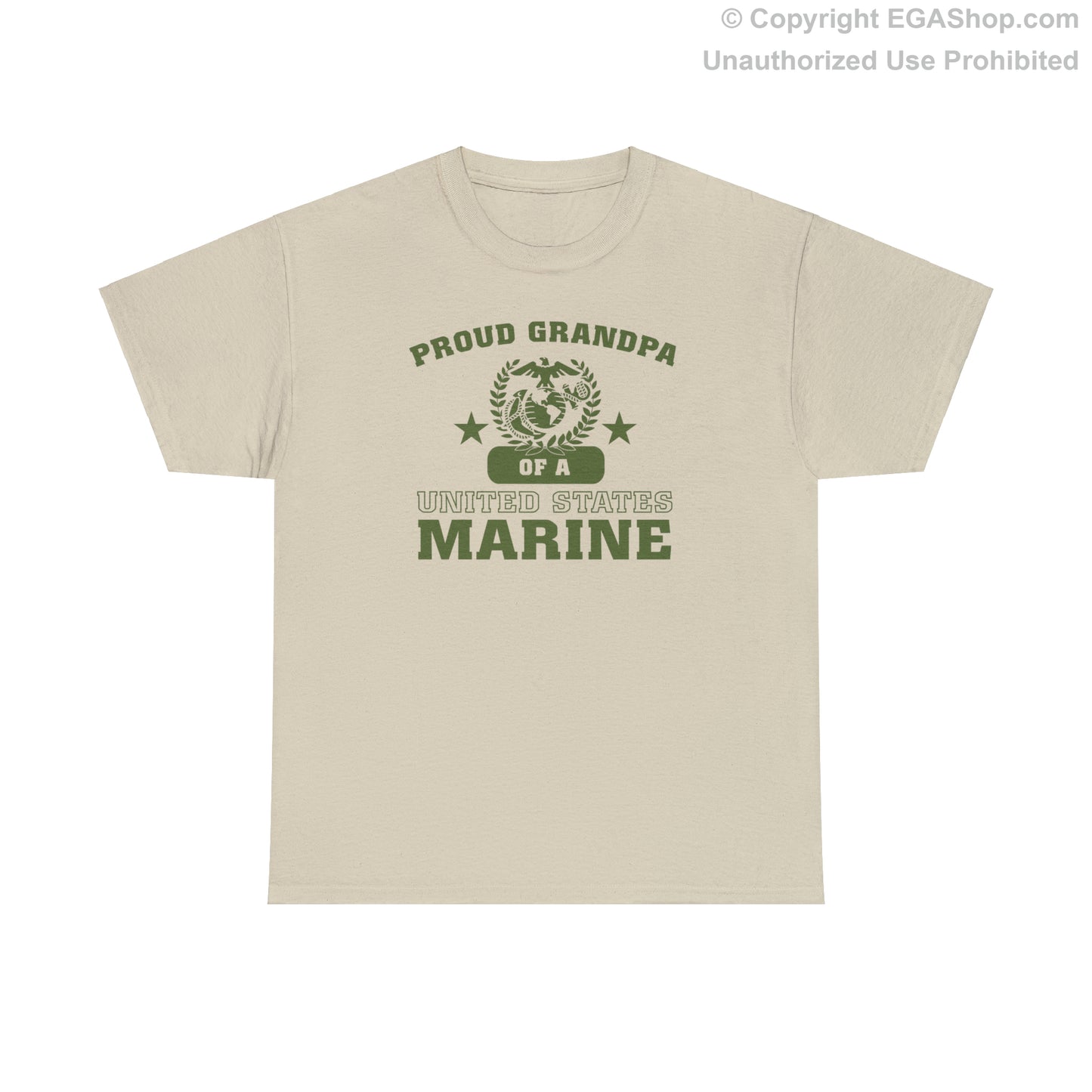 T-Shirt: Proud Grandpa of a Marine (Varsity Style, Color Choices)