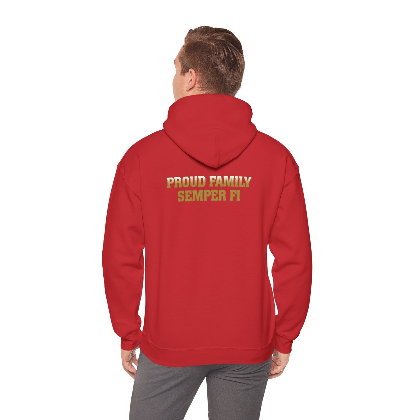 Hoodie: Delta Co. MCRD Parris Island (EGA + Back Proud Family)