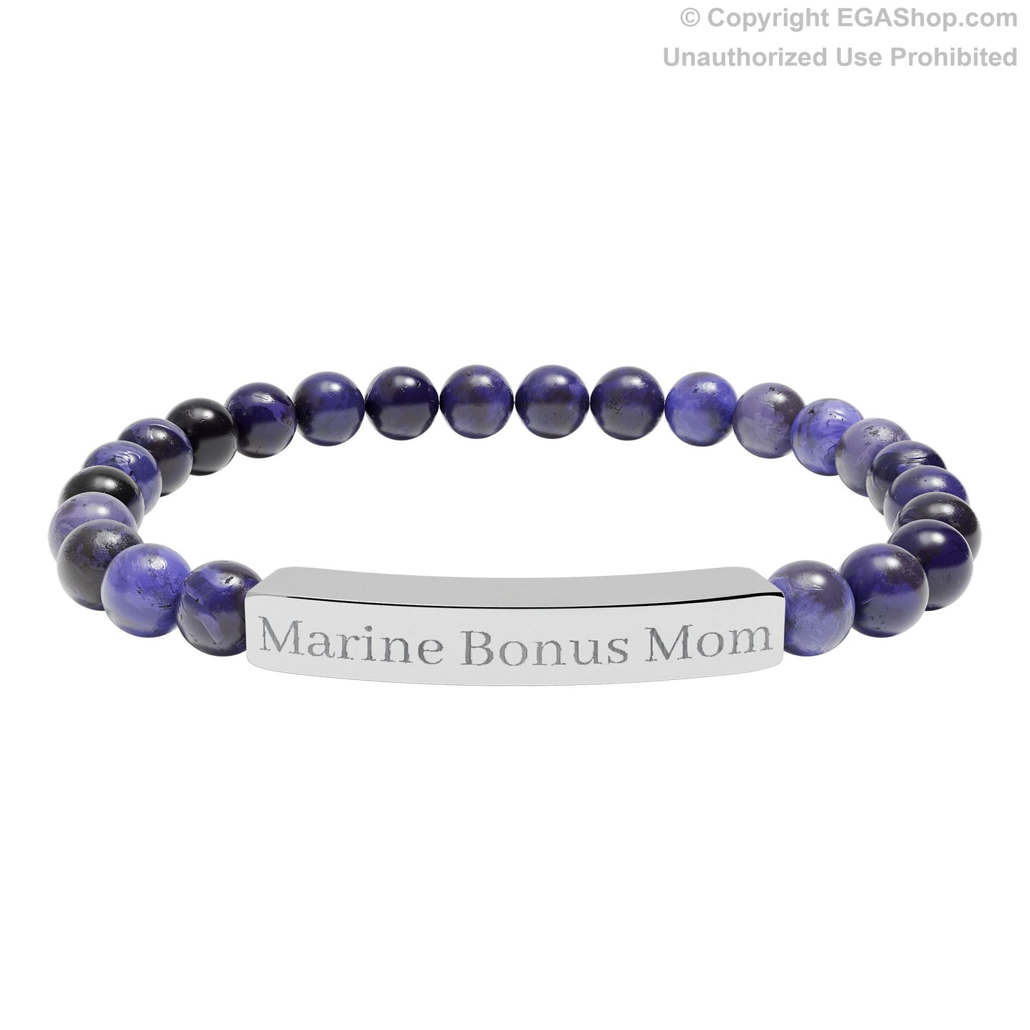 Marine Bonus Mom Natural Stone Bead Bracelet