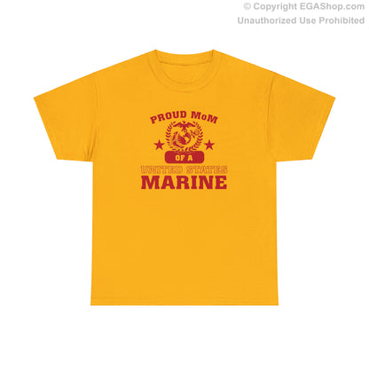 T-Shirt: Proud MoM of a Marine (Varsity Style, Color Choices)