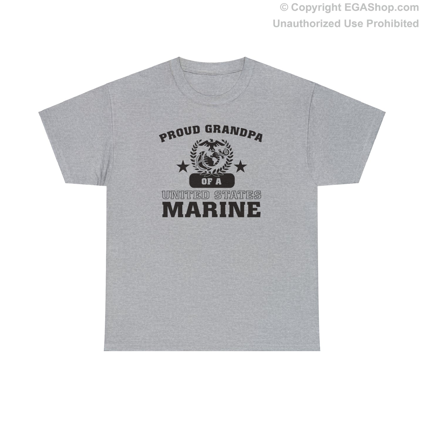 T-Shirt: Proud Grandpa of a Marine (Varsity Style, Color Choices)