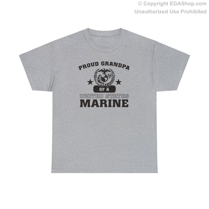 T-Shirt: Proud Grandpa of a Marine (Varsity Style, Color Choices)