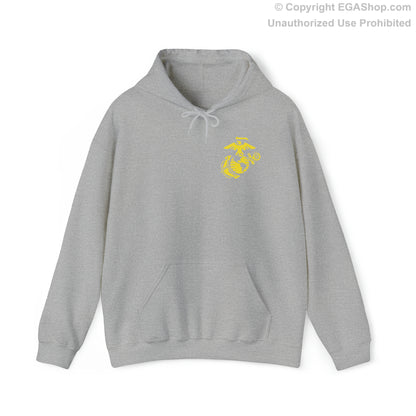 Hoodie: Hotel Co. MCRD Parris Island (2nd Battalion Crest on BACK)