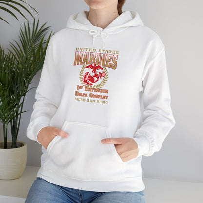 Hoodie: Delta Co. MCRD San Diego (EGA, Blank Back)