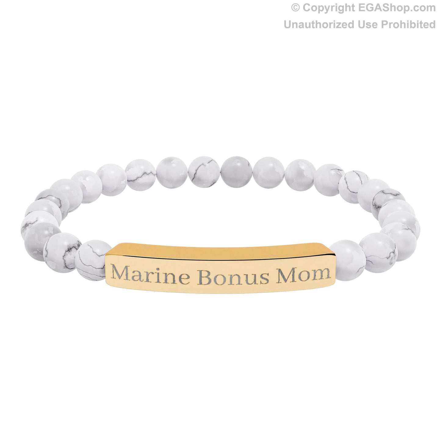 Marine Bonus Mom Natural Stone Bead Bracelet