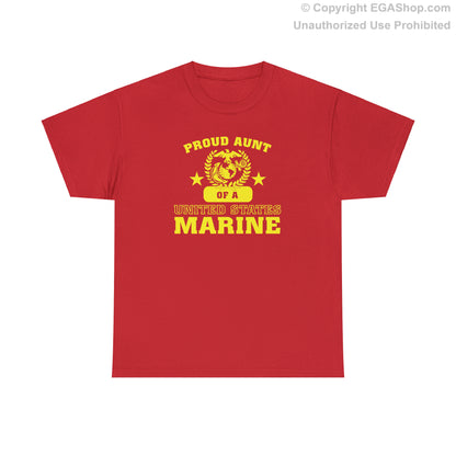 T-Shirt: Proud Aunt of a Marine (Varsity Style, Color Choices)