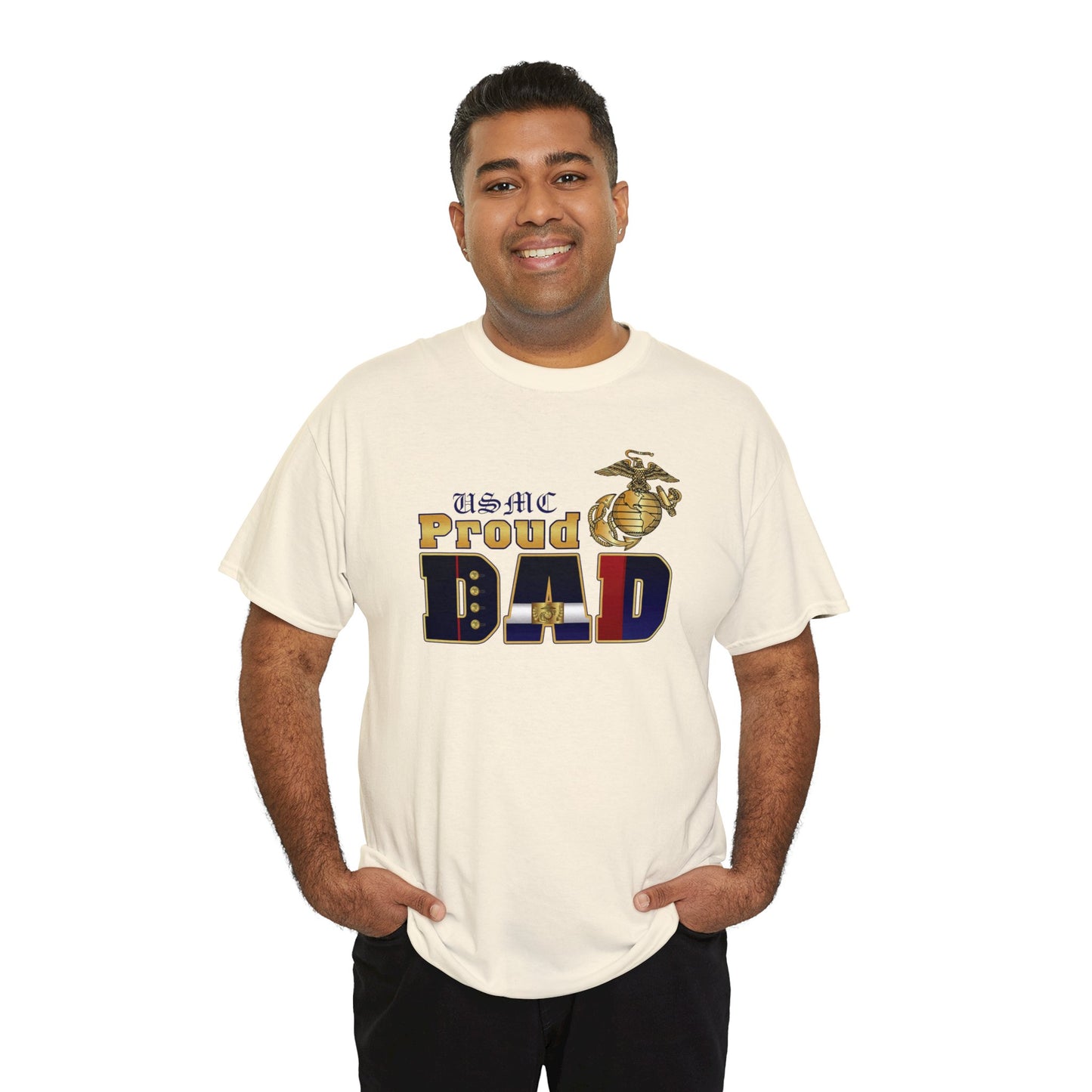 T-Shirt: Dress Blue Proud Dad (Your Choice of Colors)