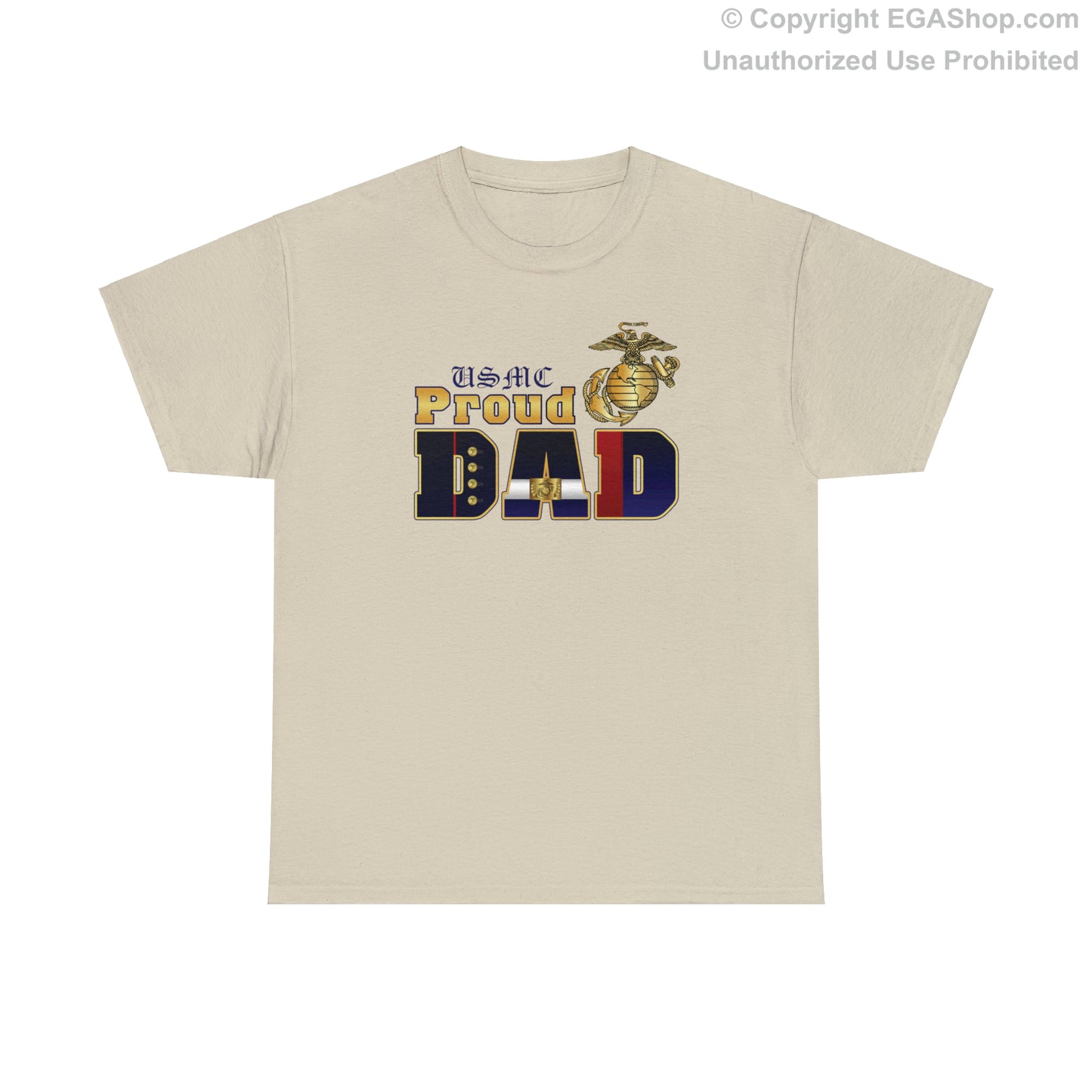 T-Shirt: Dress Blue Proud Dad (Your Choice of Colors)