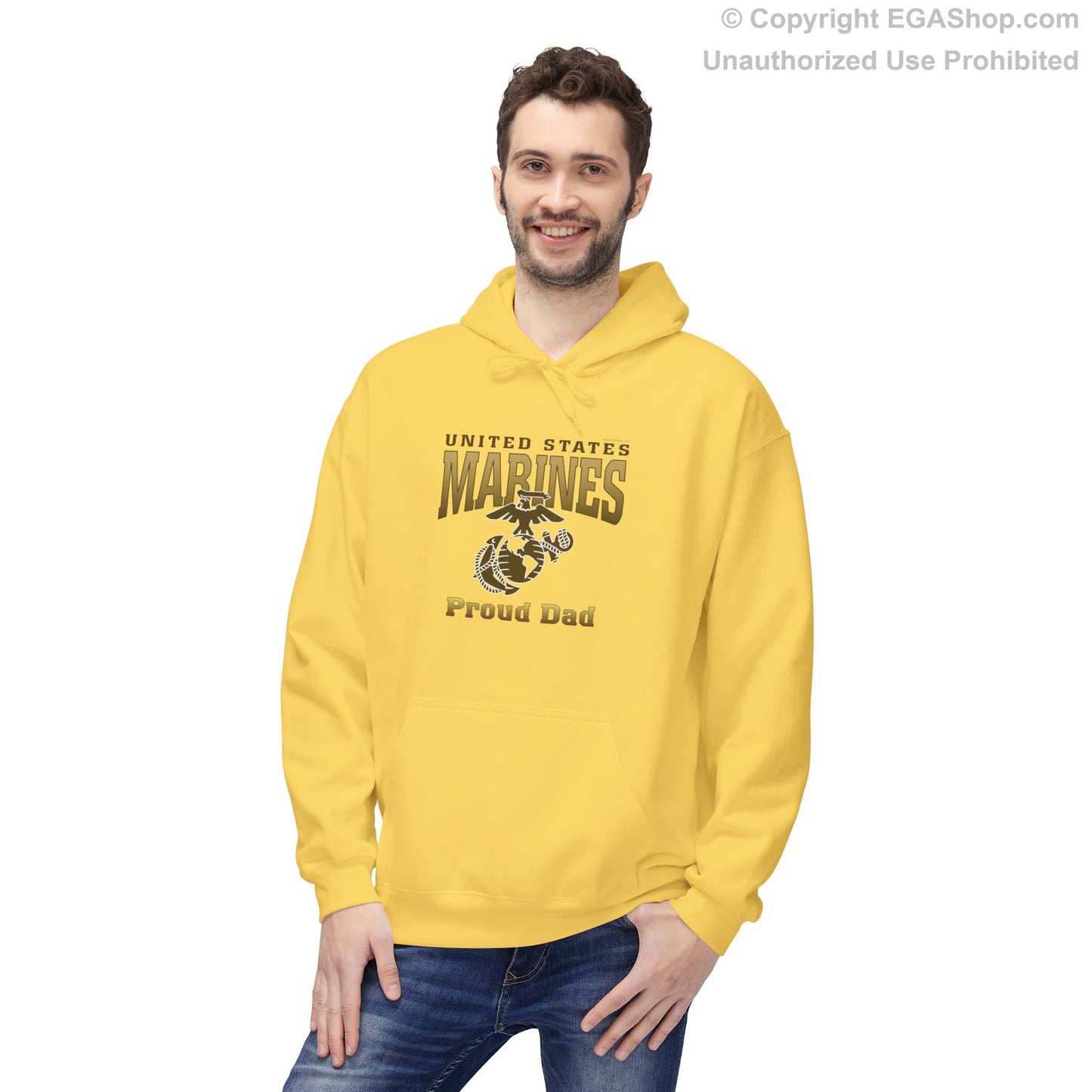 Hoodie Midweight Softstyle: United States Marines Proud Dad