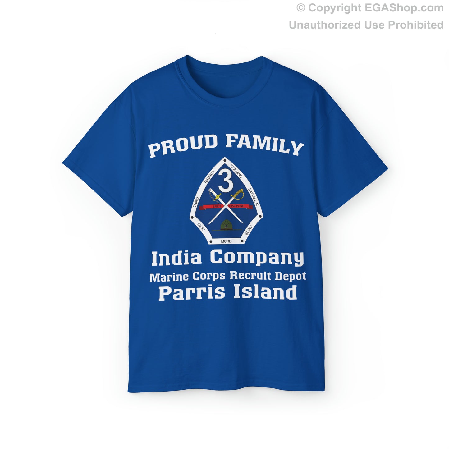 T-Shirt: India Co. MCRD Parris Island (3rd Battalion Crest)