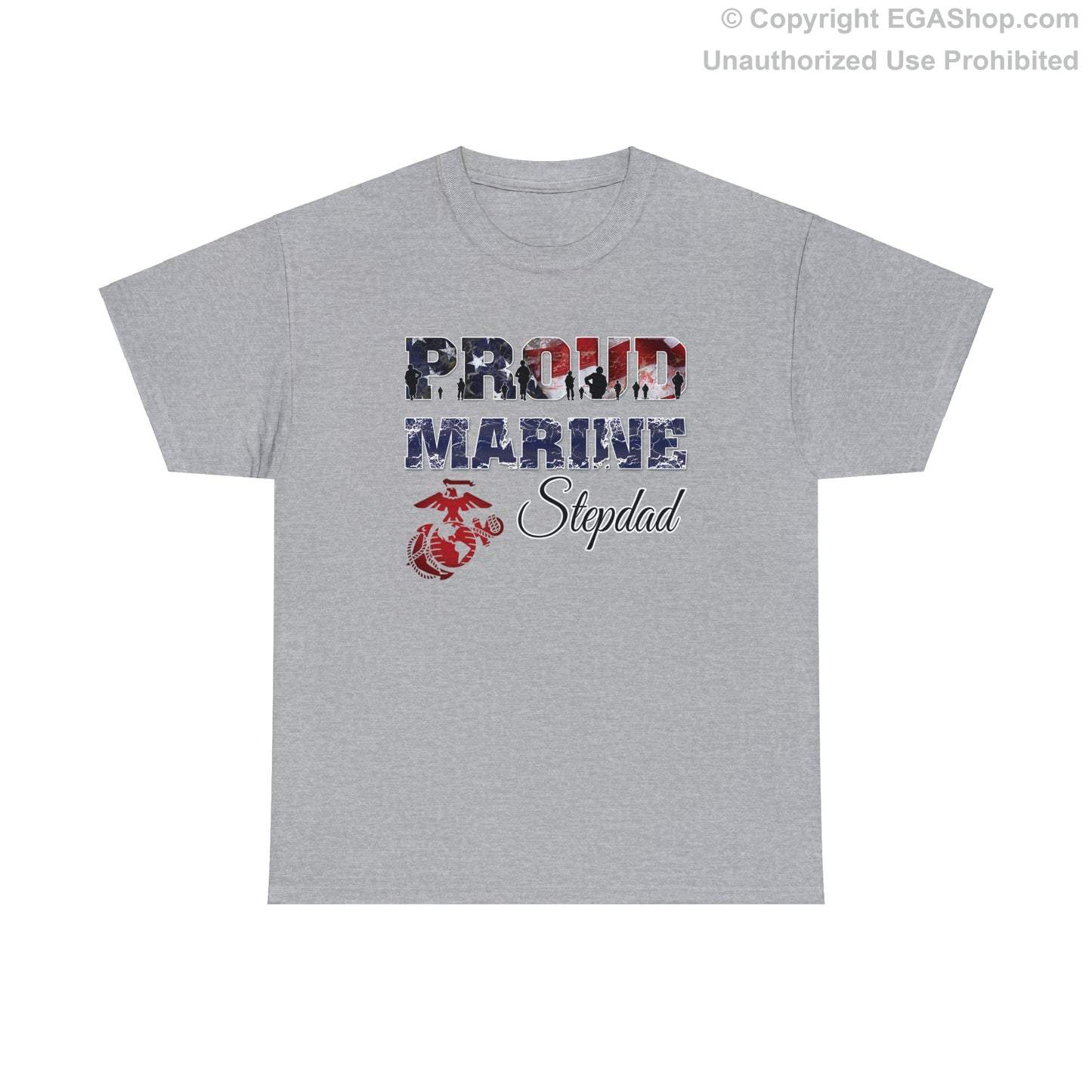 T-Shirt Proud Marine Stepdad (Your Choice of Colors)