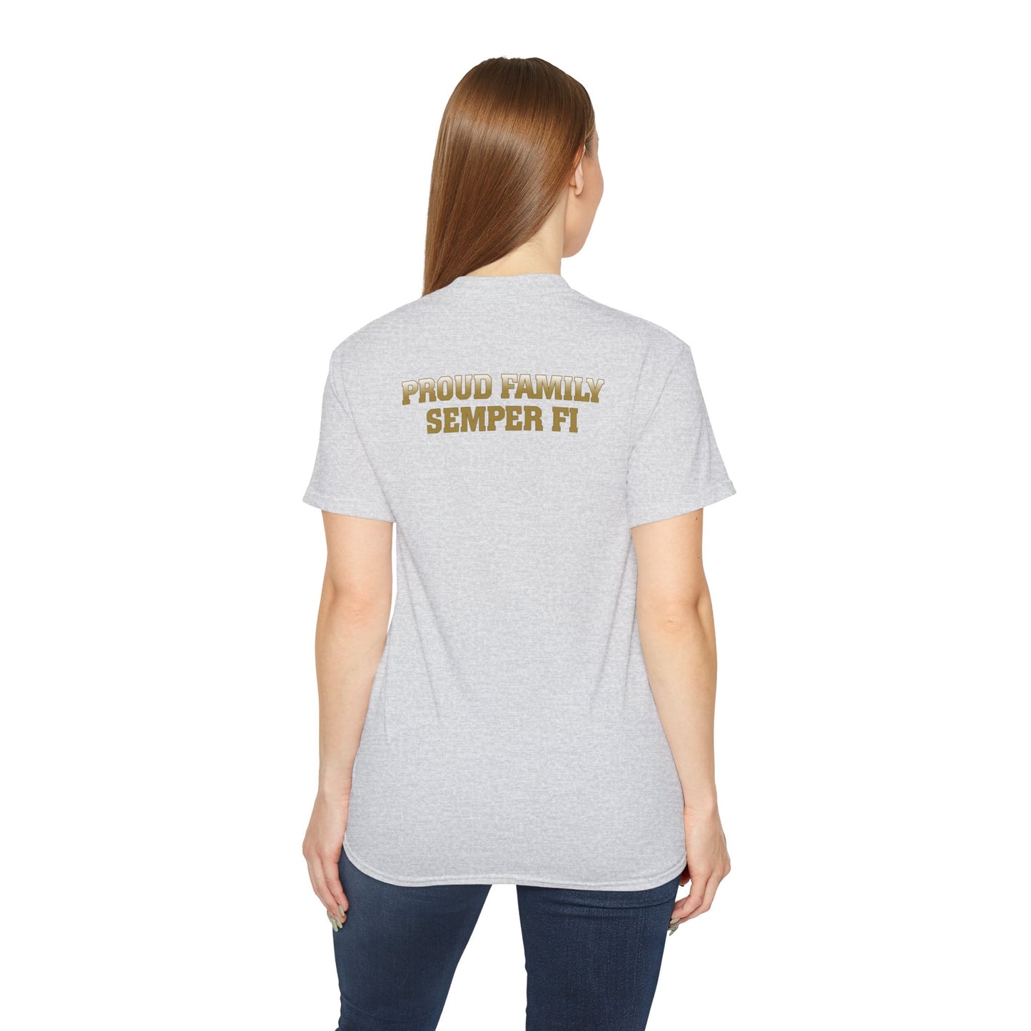 T-Shirt: Alpha Co. MCRD Parris Island (EGA + Back Proud Family)