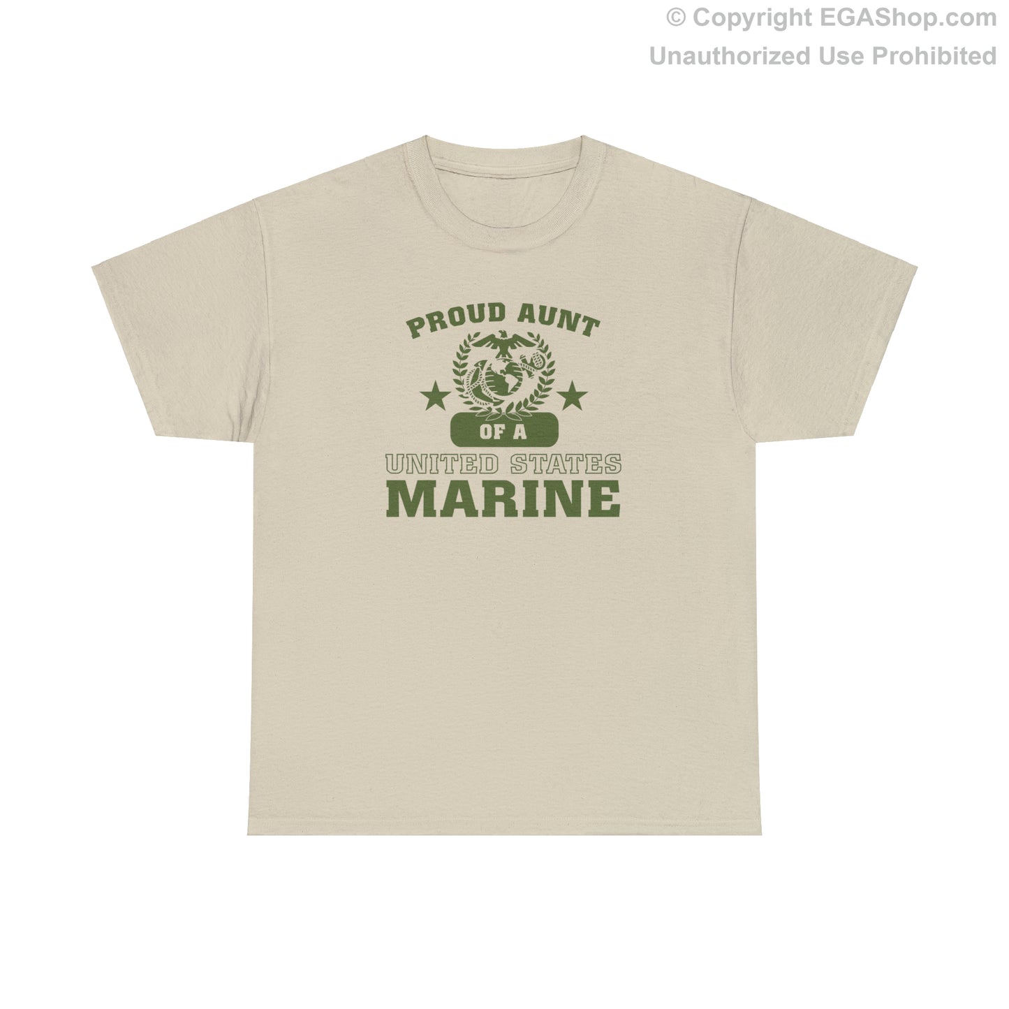 T-Shirt: Proud Aunt of a Marine (Varsity Style, Color Choices)