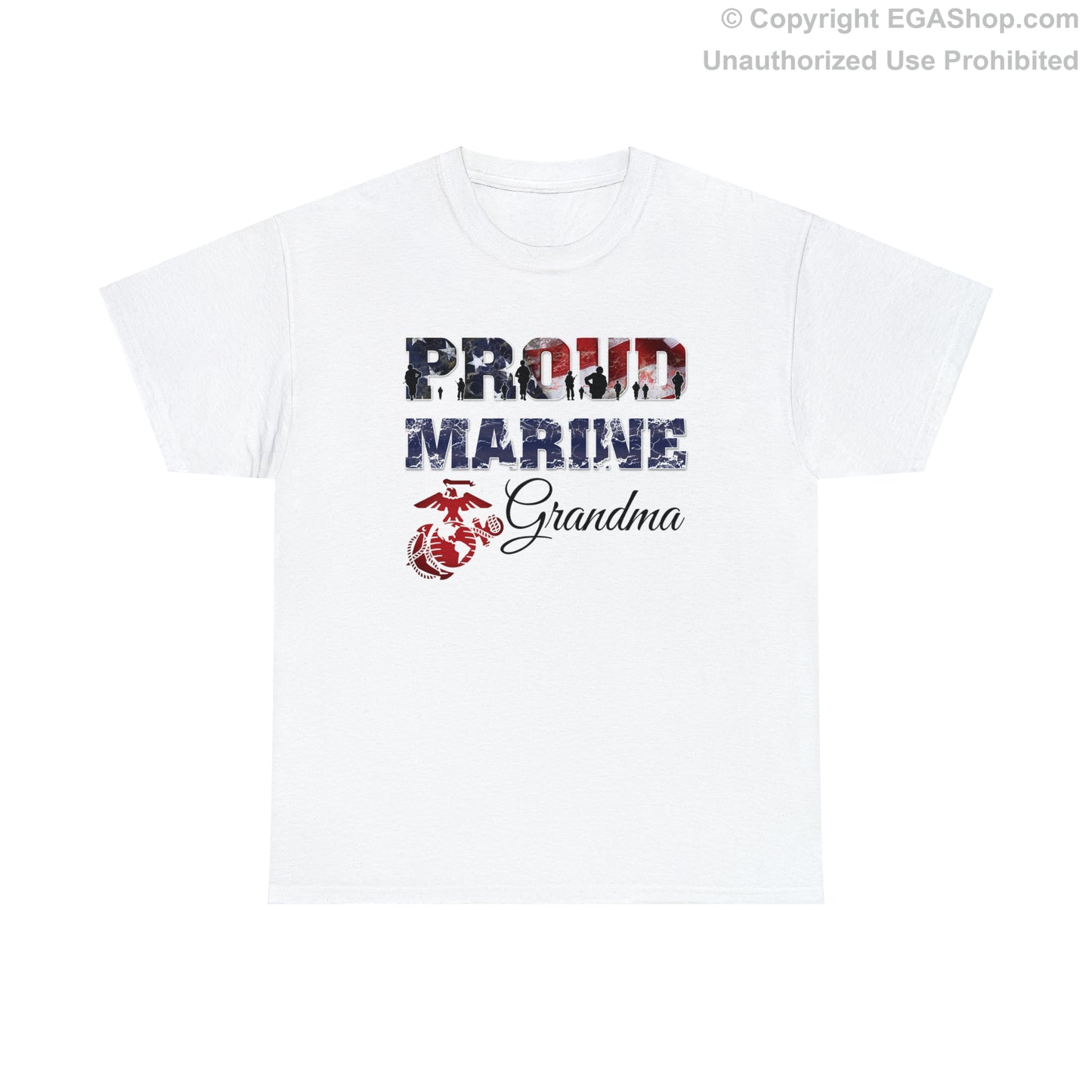 T-Shirt Proud Marine Grandma (Your Choice of Colors)