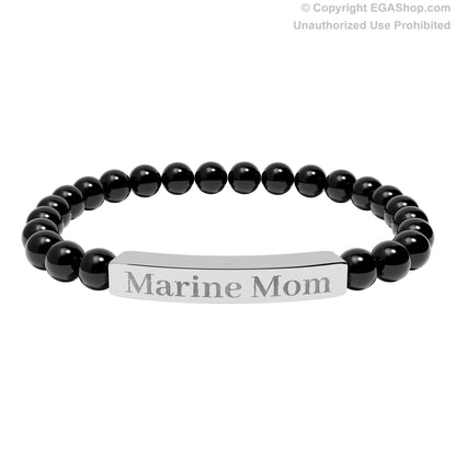 Marine Mom Natural Stone Bead Bracelet