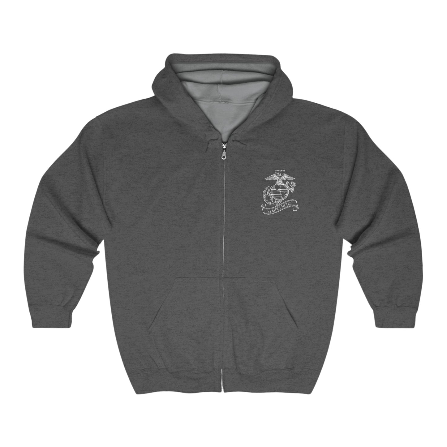 Full-Zip Hoodie: Line Drawn EGA Printed Front and Back