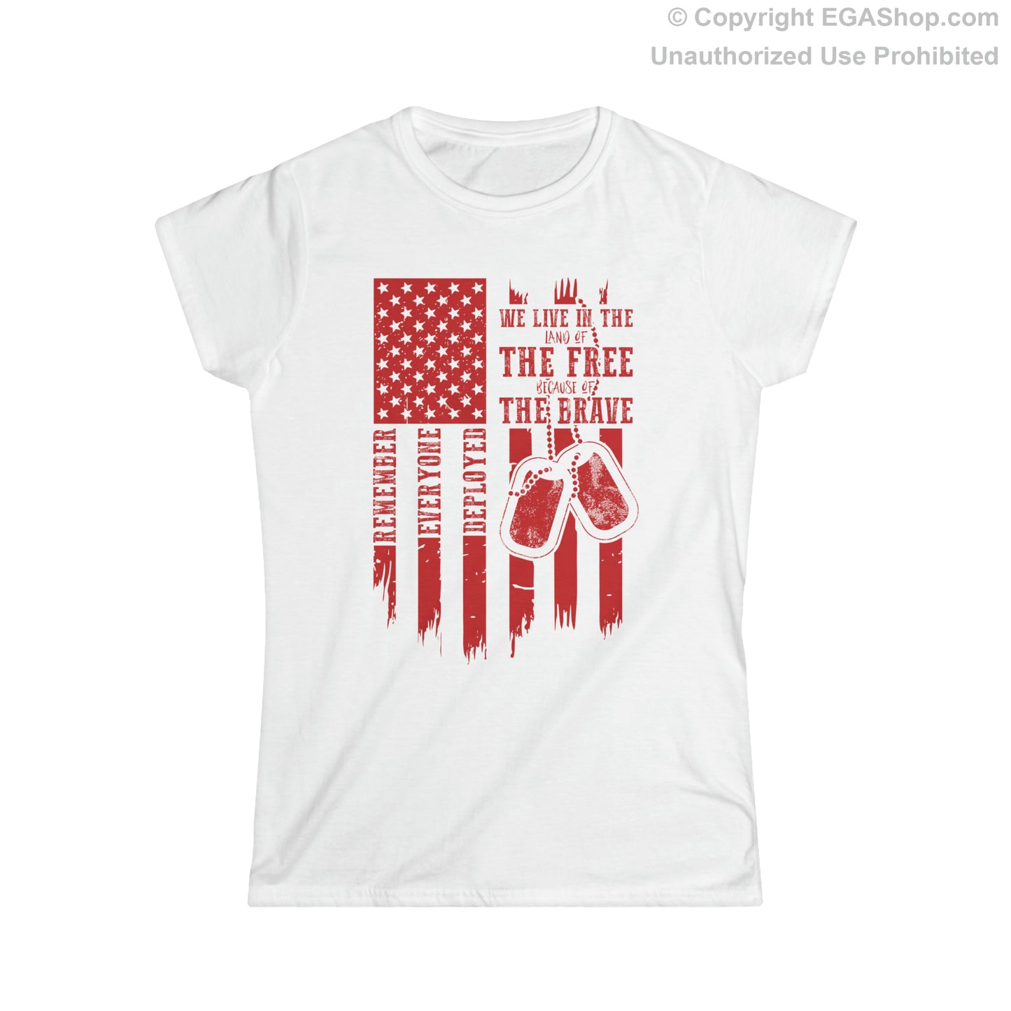 T-Shirt, Ladies Fit: Red Friday Land of the Free