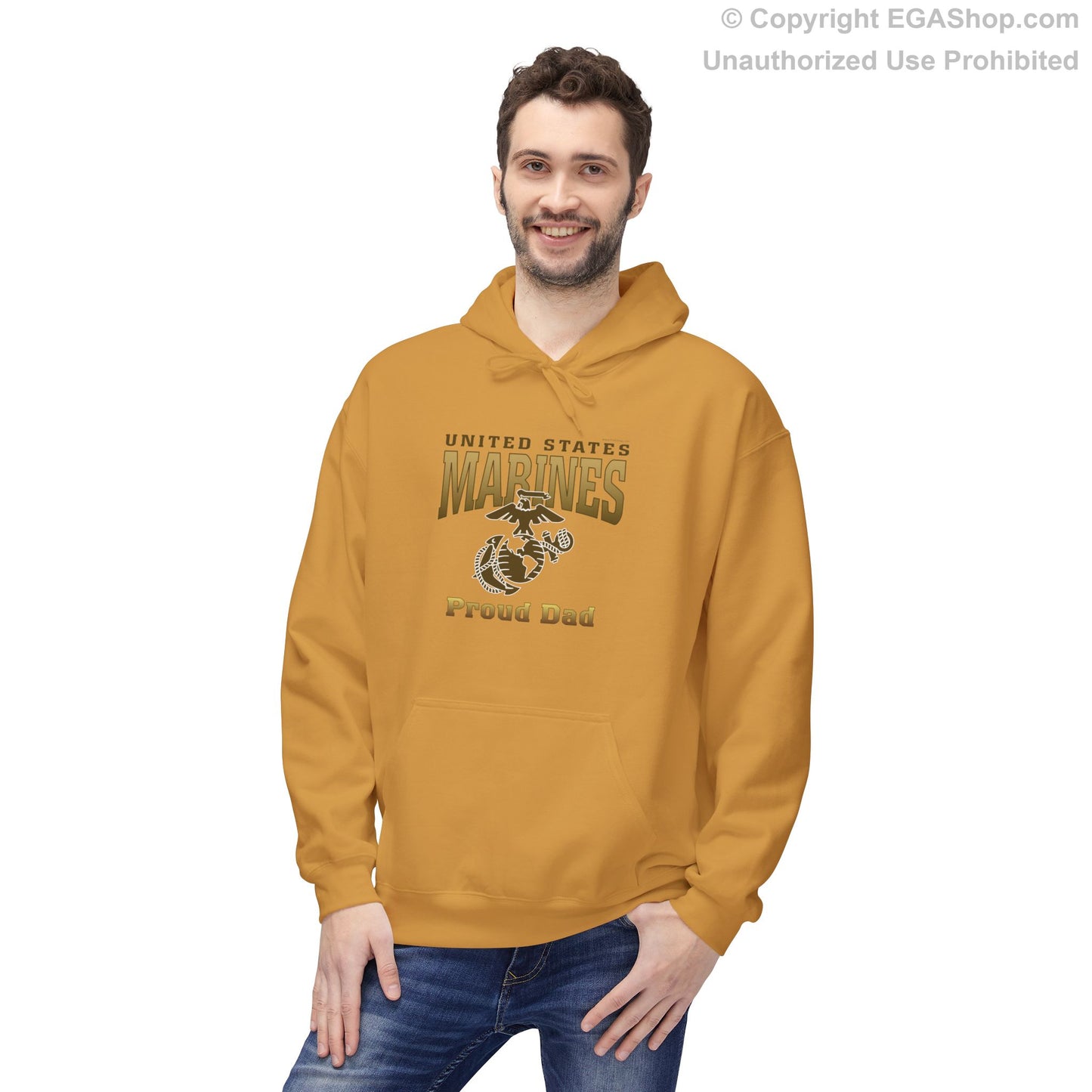 Hoodie Midweight Softstyle: United States Marines Proud Dad