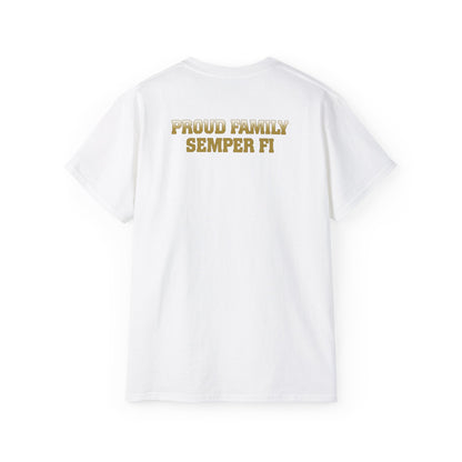 T-Shirt: Delta Co. MCRD Parris Island (EGA + Back Proud Family)