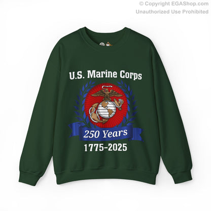 U.S. Marine Corps 250 Years Sweatshirt, Unisex Pullover, Commemorative Apparel