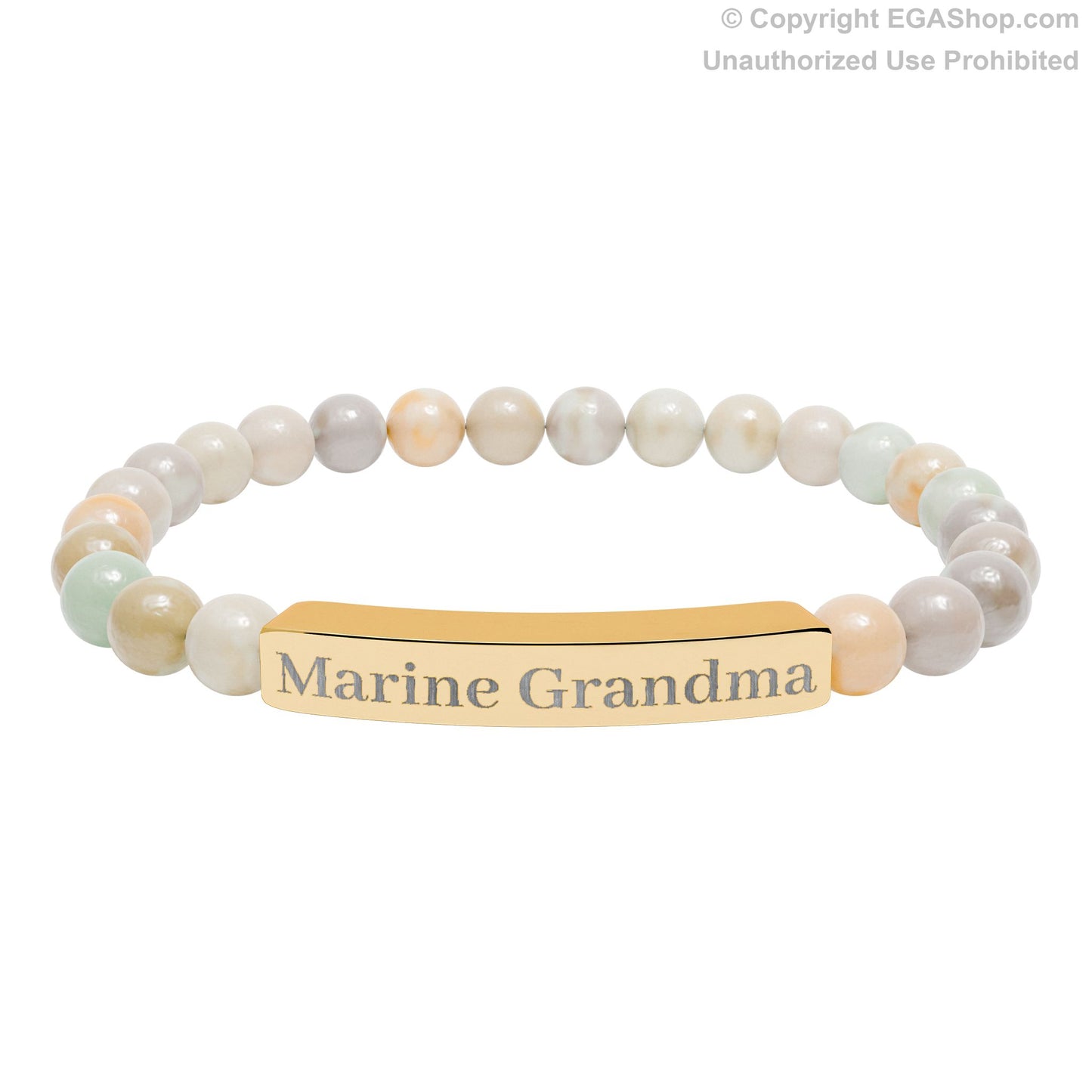Marine Grandma Natural Stone Bead Bracelet