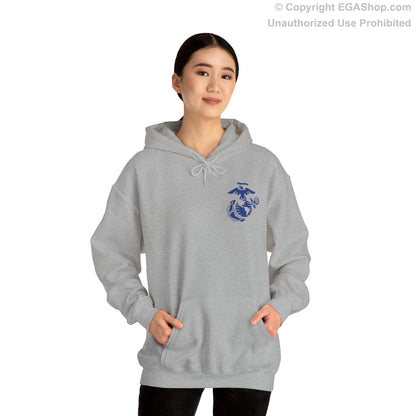 Hoodie: India Co. MCRD Parris Island (3rd Battalion Crest on BACK)