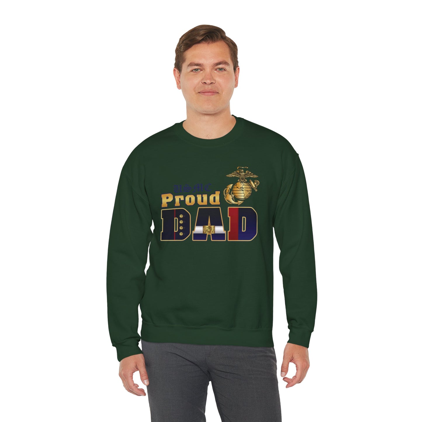 Sweatshirt: Dress Blue Proud Dad (Your Choice of Colors)