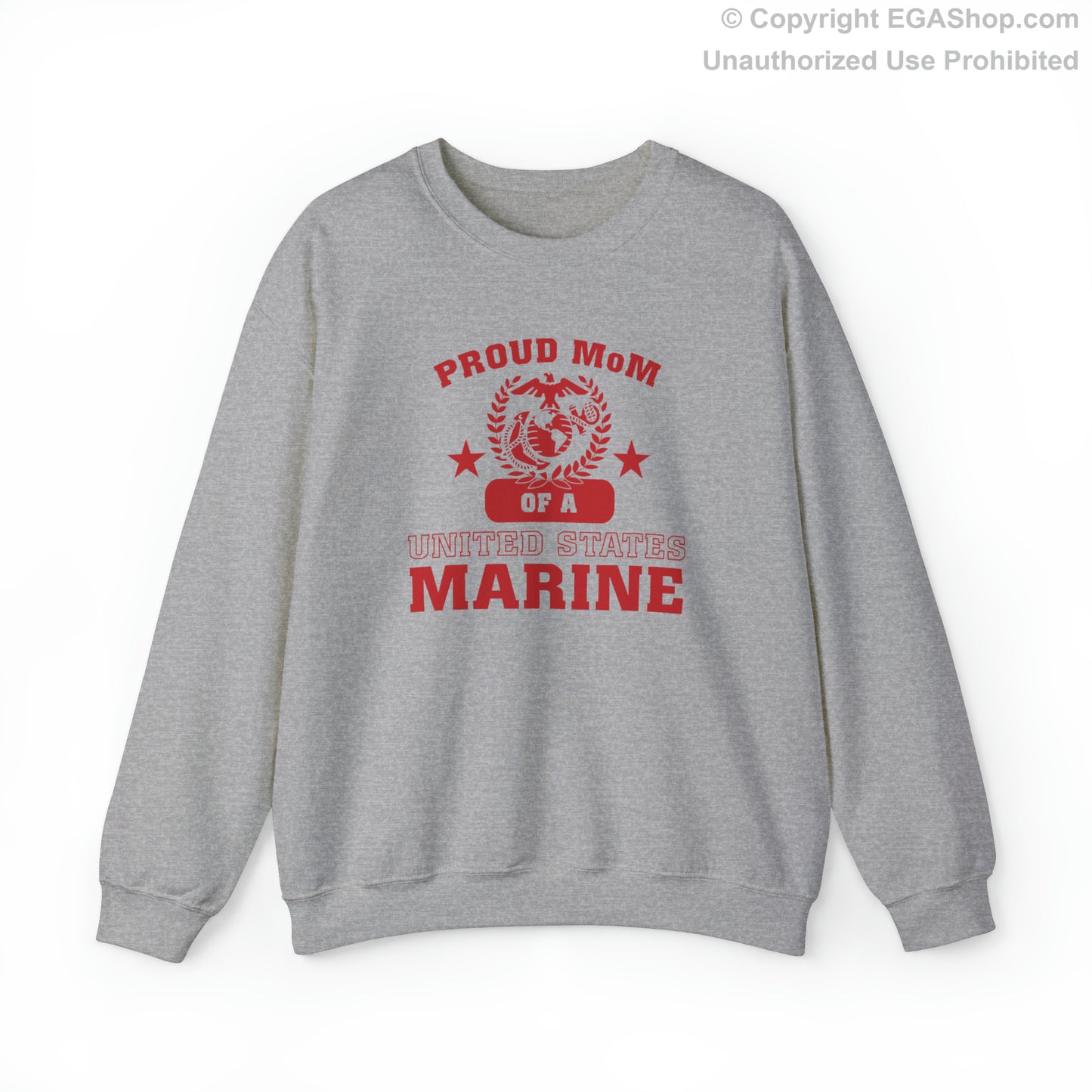 Sweatshirt: Proud MoM of a Marine (Varsity Style, Color Choices)