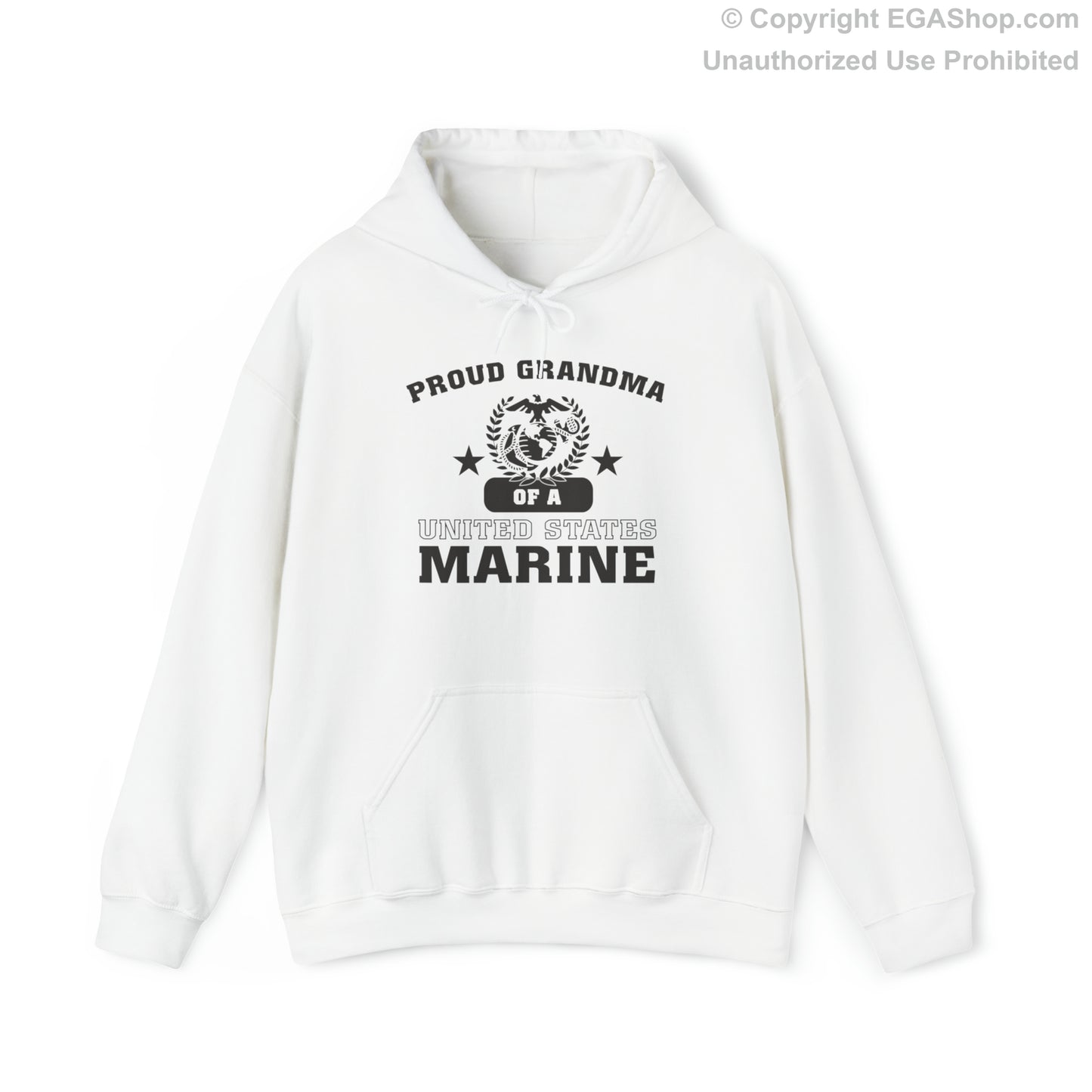 Hoodie: Proud Grandma of a Marine (Varsity Style, Color Choices)