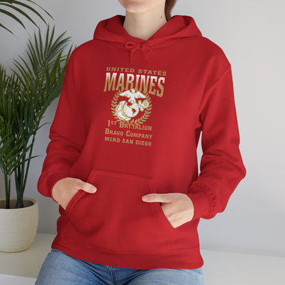 Hoodie: Bravo Co. MCRD San Diego (EGA, Blank Back)