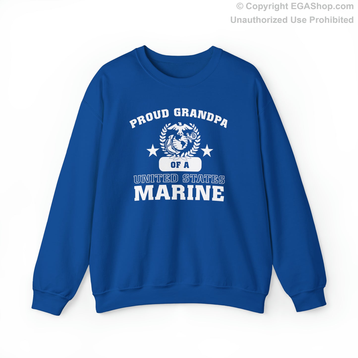 Sweatshirt: Proud Grandpa of a Marine (Varsity Style, Color Choices)