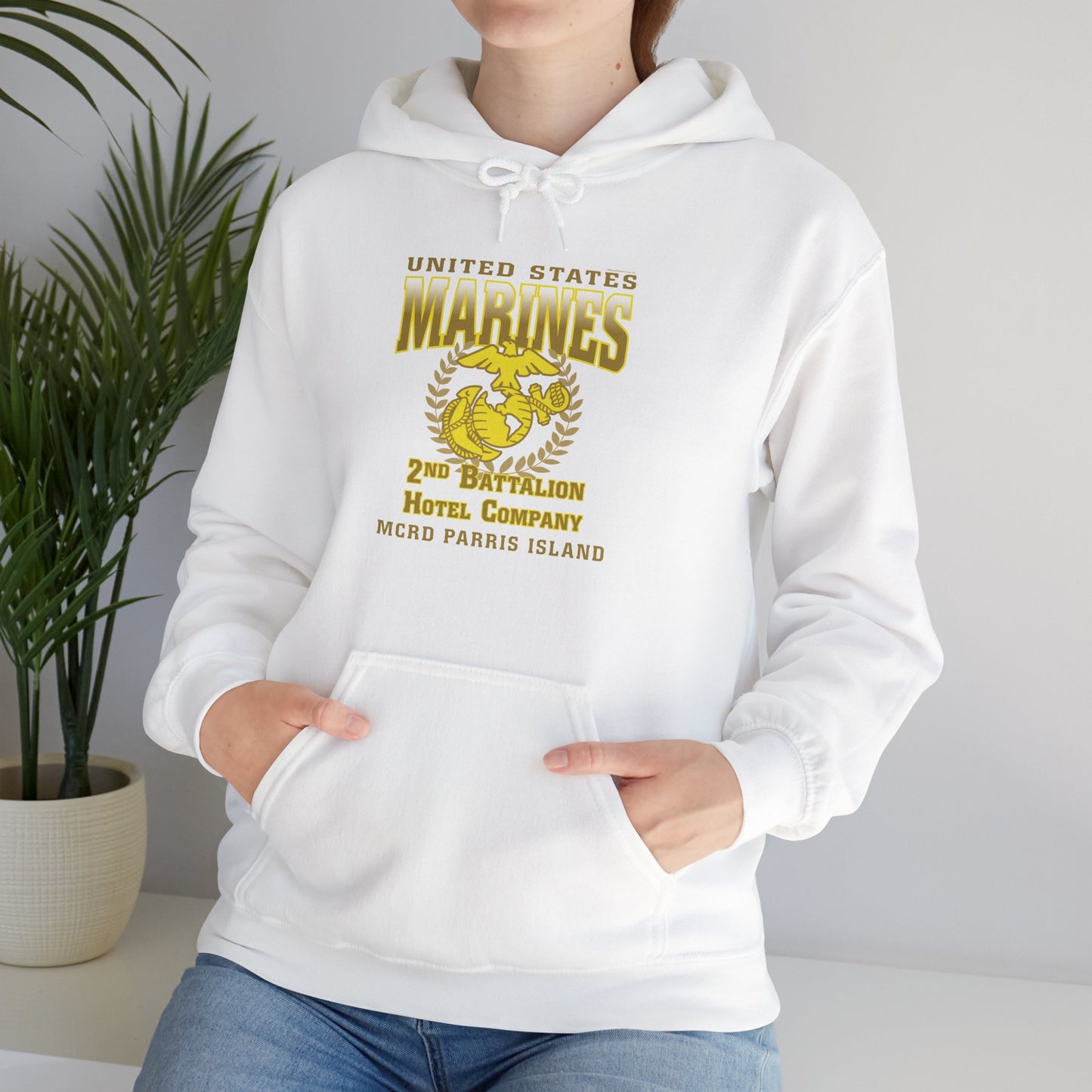 Hoodie: Hotel Co. MCRD Parris Island (EGA, Blank Back)