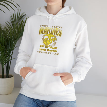 Hoodie: Hotel Co. MCRD Parris Island (EGA, Blank Back)