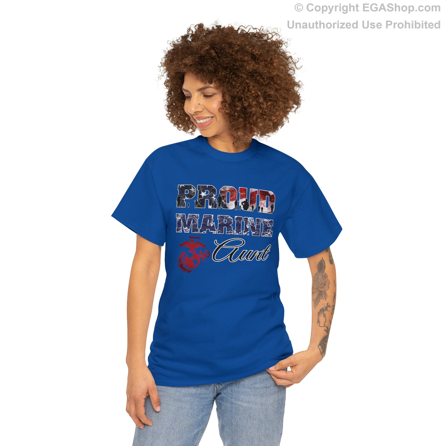 T-Shirt Proud Marine Aunt (Your Choice of Colors)