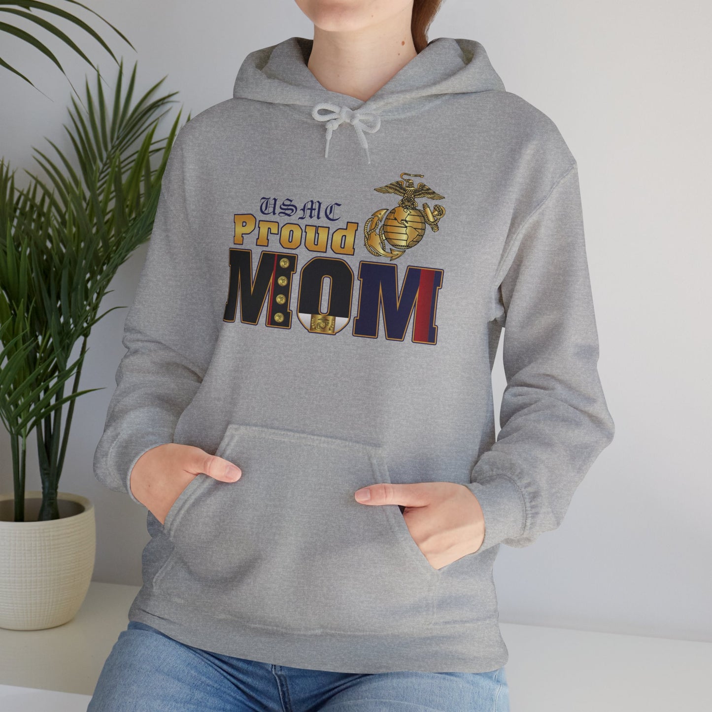 Hoodie: Dress Blue Proud Mom (Your Choice of Colors)