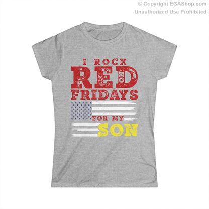 T-Shirt, Ladies Fit: Rock Red For My Son
