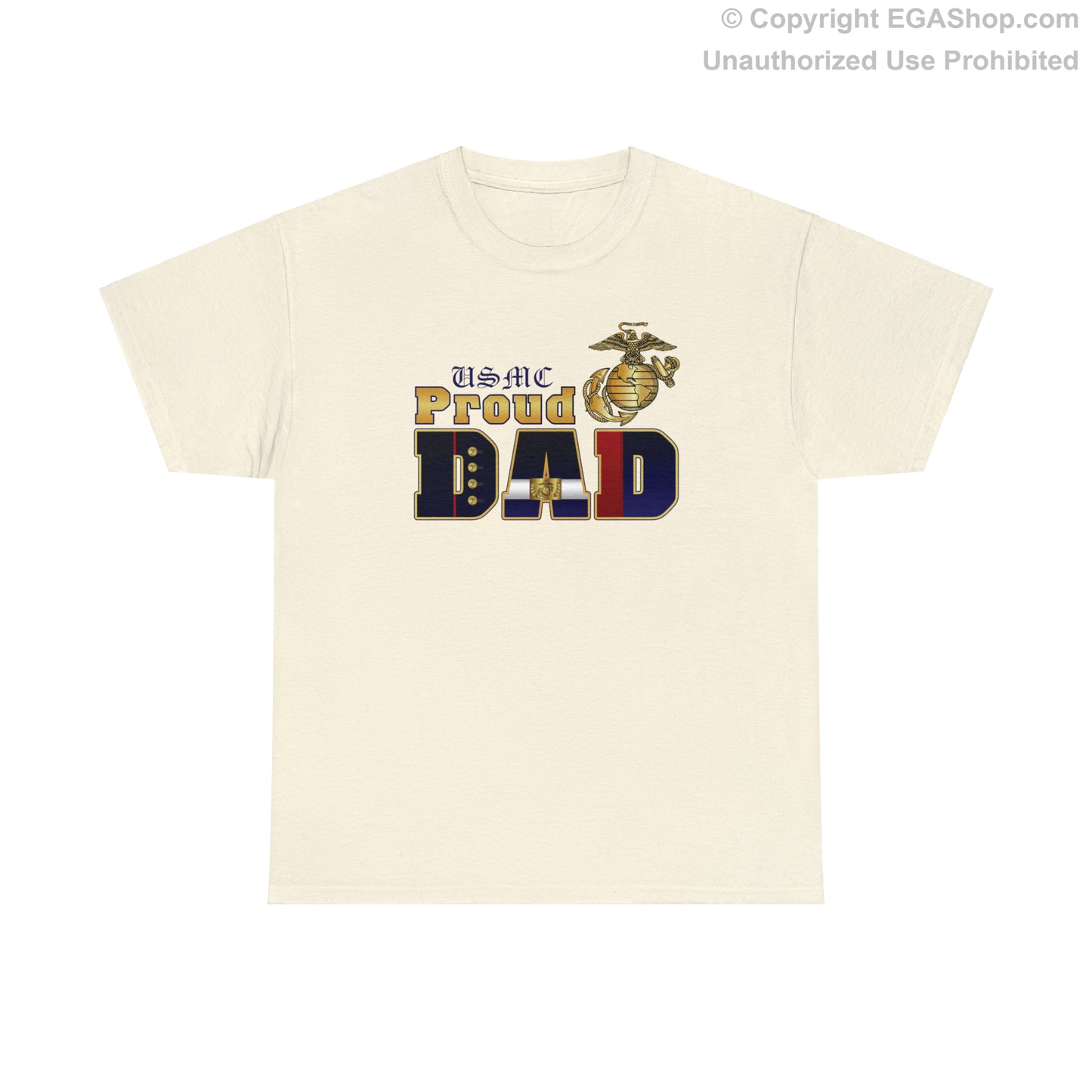 T-Shirt: Dress Blue Proud Dad (Your Choice of Colors)