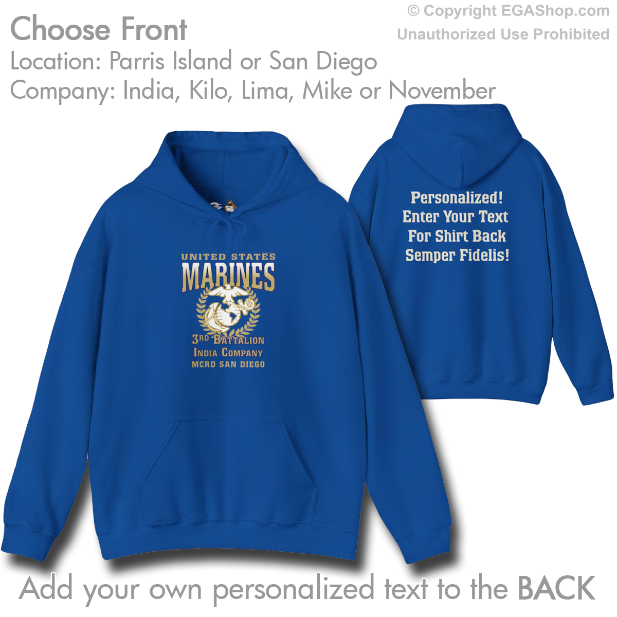 3rd Btn Choose Company & Personalized Back (Hoodie)