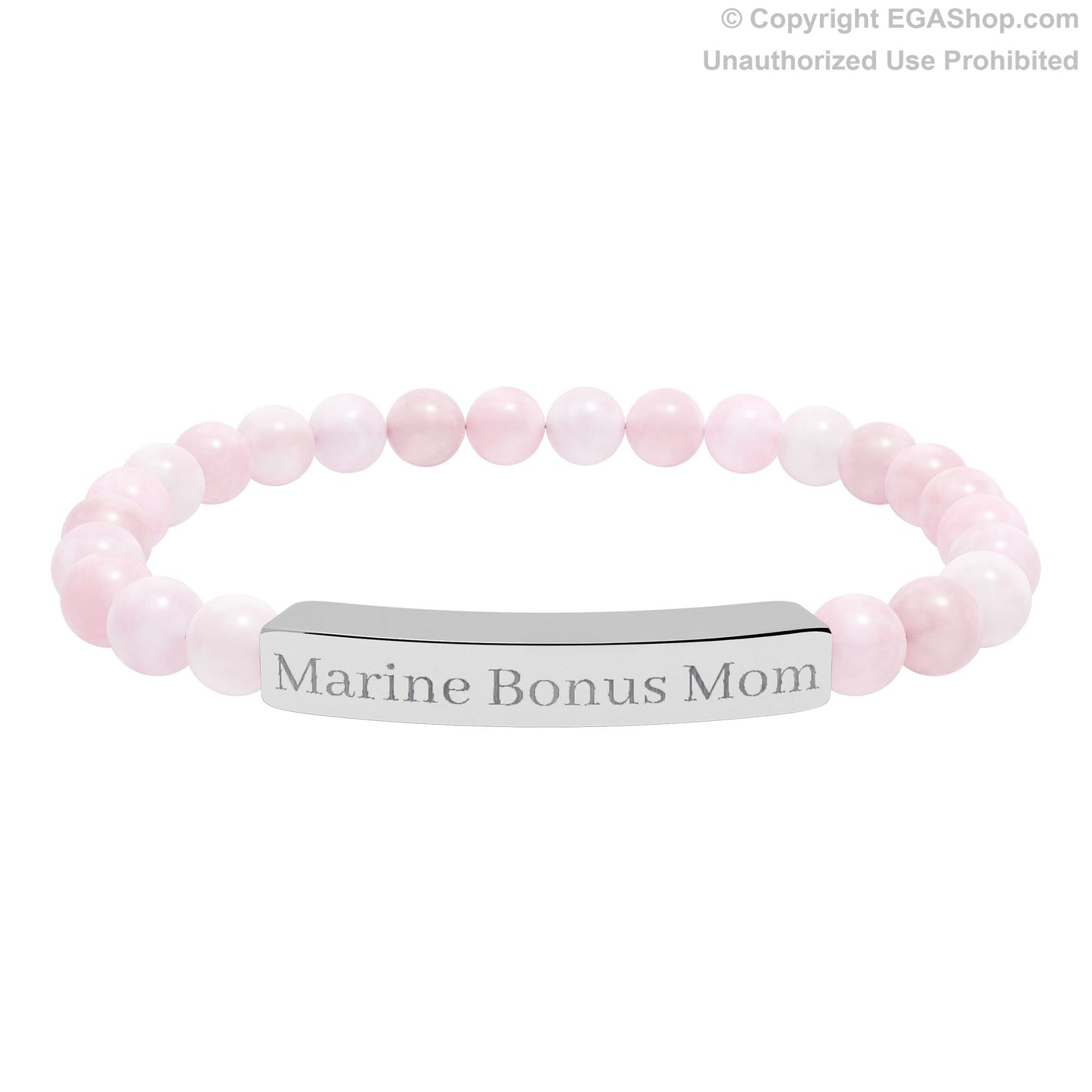 Marine Bonus Mom Natural Stone Bead Bracelet