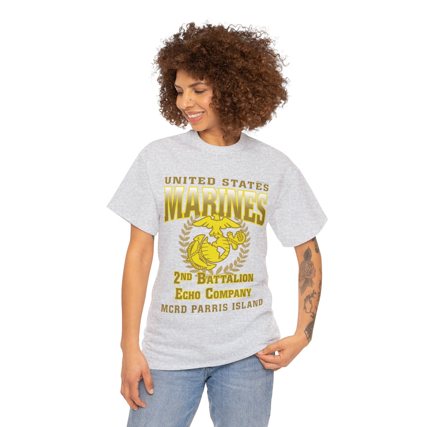 T-Shirt: Echo Co. MCRD Parris Island (EGA + Back Proud Family)