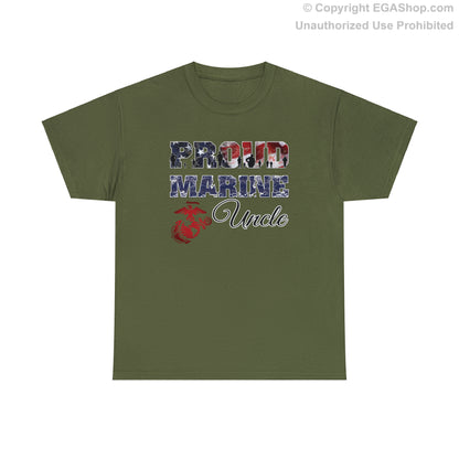 T-Shirt Proud Marine Uncle (Your Choice of Colors)