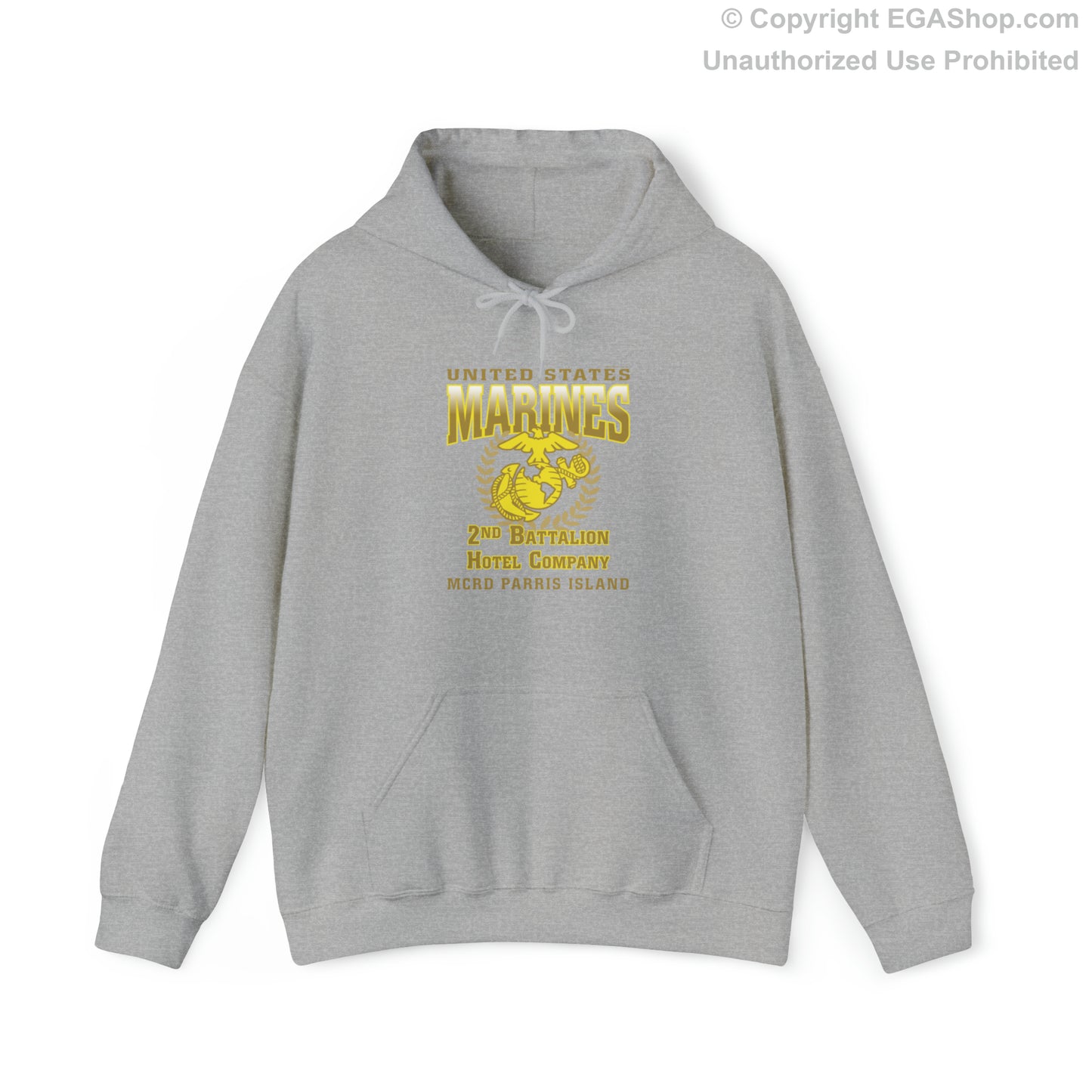 Hoodie: Hotel Co. MCRD Parris Island (EGA, Blank Back)