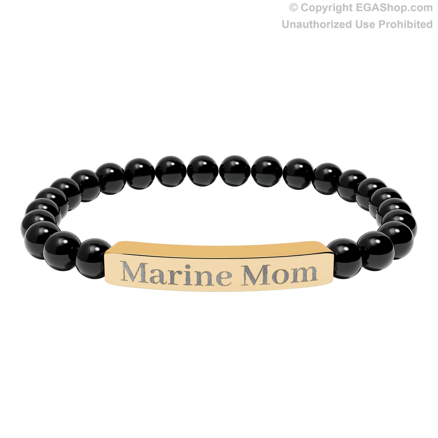 Marine Mom Natural Stone Bead Bracelet