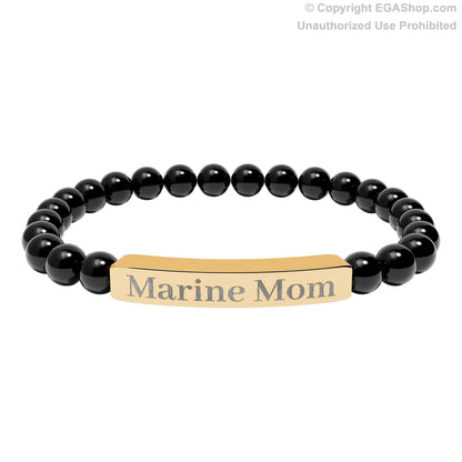 Marine Mom Natural Stone Bead Bracelet